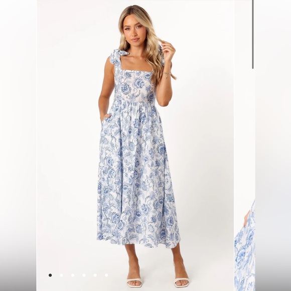 Petal and Pup Janie Midi Blue & White Floral dress NWT size Medium - Picture 3 of 16